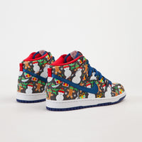 Nike SB x Concepts Dunk High 'Ugly Sweater' Shoes - Blue Ribbon / Blue Ribbon - Atom Red thumbnail