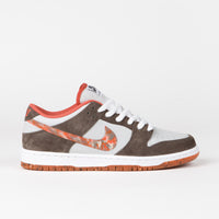 Nike SB x Crushed DC Dunk Low Pro Shoes - Olive Grey / Manta Orange - Rattan thumbnail