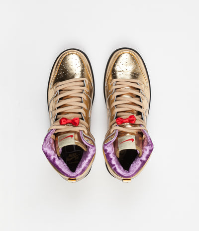 Nike SB x Humidity 'Trumpet' Dunk High QS Shoes - Metallic Gold / Metallic Gold - Black