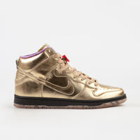 Nike SB x Humidity 'Trumpet' Dunk High QS Shoes - Metallic Gold / Metallic Gold - Black thumbnail