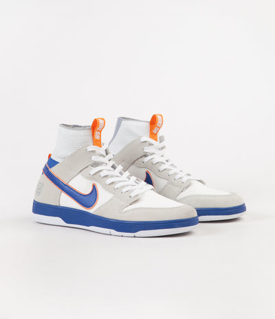 Nike SB x Medicom Dunk High Elite QS Shoes - White / College Blue - White - Gold Post