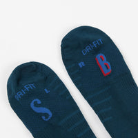 Nike SB x Parra Everyday Max Crew Socks - Midnight Turquoise / Pink Rise thumbnail