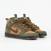 Nike SB x Pass~Port Dunk High Pro Shoes - Carbon Green / Cider - Wheat Gold thumbnail