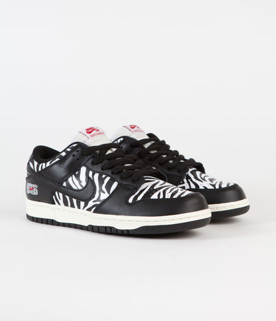 Nike SB x Quartersnacks Dunk Low OG Shoes - Black / White