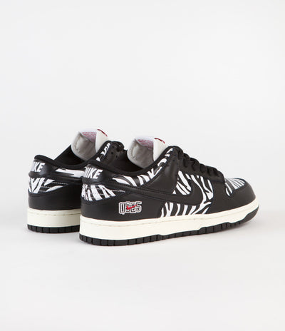 Nike SB x Quartersnacks Dunk Low OG Shoes - Black / White