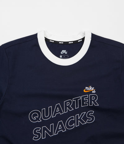 Nike SB x Quartersnacks T-Shirt - Obsidian / Sail / Circuit Orange / White