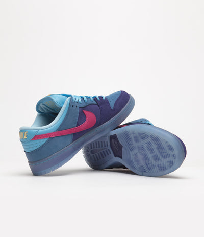 Nike SB x Run The Jewels Dunk Low Shoes - Deep Royal Blue / Active Pink - Blue Chill