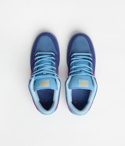 Nike SB x Run The Jewels Dunk Low Shoes - Deep Royal Blue / Active Pink - Blue Chill