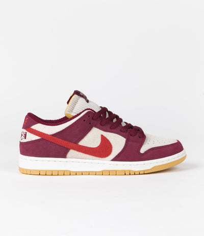 Nike SB x Skate Like A Girl Dunk Low Shoes - Dark Beetroot / Light Crimson - Light Bone