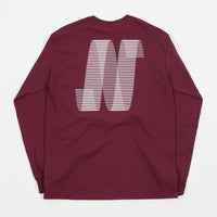 North N Logo Long Sleeve T-Shirt - Burgundy / White thumbnail