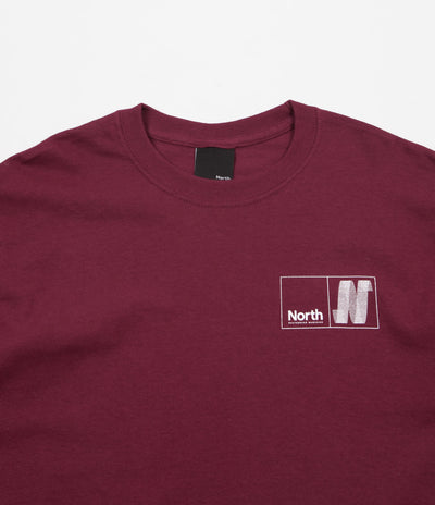 North N Logo Long Sleeve T-Shirt - Burgundy / White