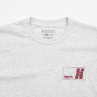 North N Logo T-Shirt - Ash / Burgundy thumbnail