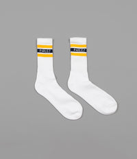 Parlez Block Socks - White / Navy / Yellow