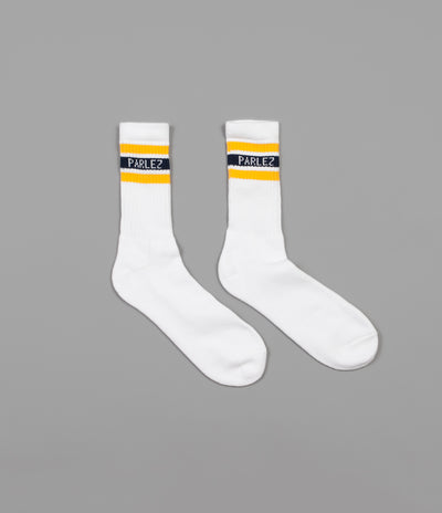 Parlez Block Socks - White / Navy / Yellow