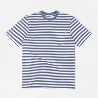 Parlez Heavy Stripe Pocket T-Shirt - Dusty Blue thumbnail