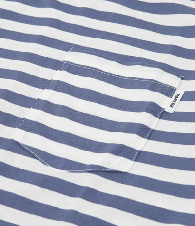 Parlez Heavy Stripe Pocket T-Shirt - Dusty Blue