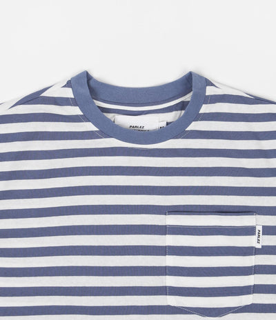 Parlez Heavy Stripe Pocket T-Shirt - Dusty Blue