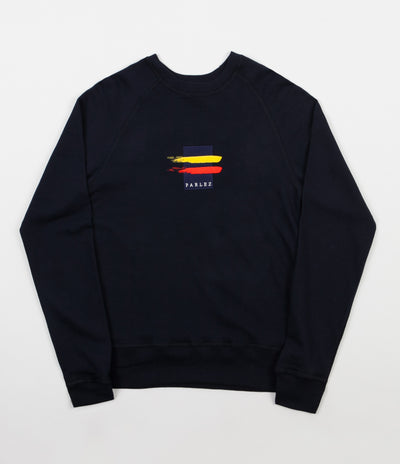 Parlez Stripe Crewneck Sweatshirt - Navy