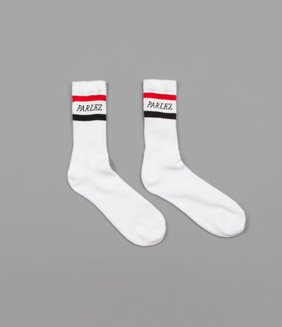 Parlez Stripe Socks - White / Red / Black