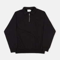 Parlez Tonal Heavyweight 1/4 Zip Sweatshirt - Black thumbnail