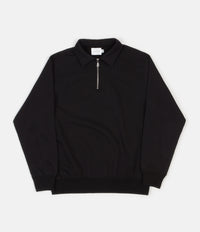 Parlez Tonal Heavyweight 1/4 Zip Sweatshirt - Black