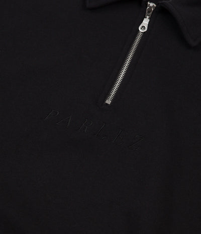 Parlez Tonal Heavyweight 1/4 Zip Sweatshirt - Black