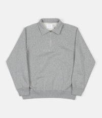 Parlez Tonal Heavyweight 1/4 Zip Sweatshirt - Heather Grey