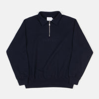 Parlez Tonal Heavyweight 1/4 Zip Sweatshirt - Navy thumbnail