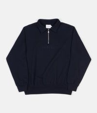 Parlez Tonal Heavyweight 1/4 Zip Sweatshirt - Navy