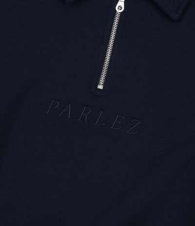 Parlez Tonal Heavyweight 1/4 Zip Sweatshirt - Navy