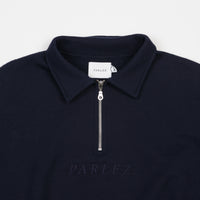 Parlez Tonal Heavyweight 1/4 Zip Sweatshirt - Navy thumbnail