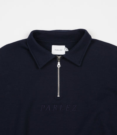 Parlez Tonal Heavyweight 1/4 Zip Sweatshirt - Navy