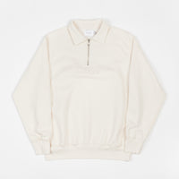 Parlez Tonal Heavyweight 1/4 Zip Sweatshirt - Off-White thumbnail