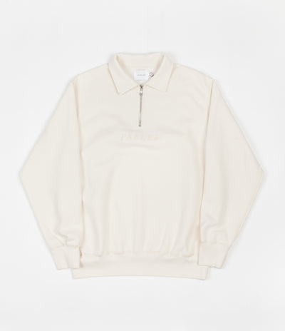 Parlez Tonal Heavyweight 1/4 Zip Sweatshirt - Off-White