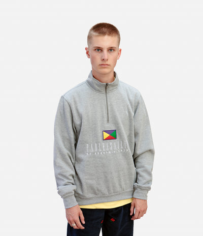 Parlez x Flatspot Hanuman 1/4 Zip Sweatshirt - Heather Grey