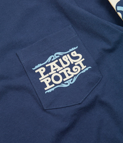 Pass Port Bath House Pocket Long Sleeve T-Shirt - Harbour Blue