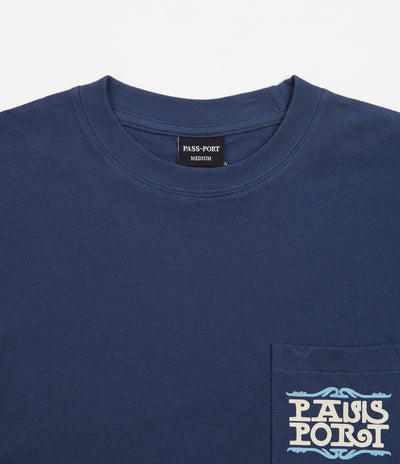 Pass Port Bath House Pocket Long Sleeve T-Shirt - Harbour Blue