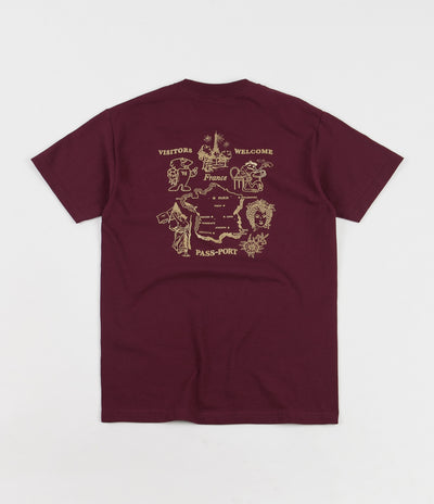 Pass Port France T-Shirt - Burgundy