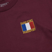 Pass Port France T-Shirt - Burgundy thumbnail