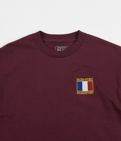 Pass Port France T-Shirt - Burgundy