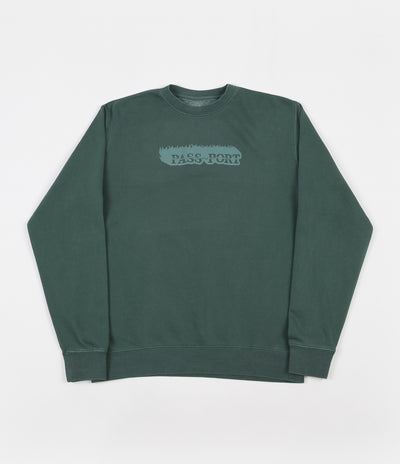 Pass Port Icy Hot Puff Pigment Dyed Crewneck Sweatshirt   - Alpine Green