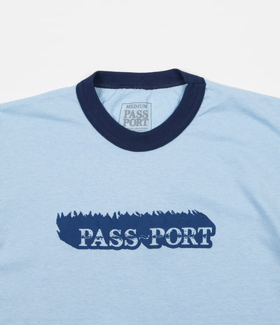 Pass Port Icy Hot Ringer T-Shirt  - Powder Blue / Navy