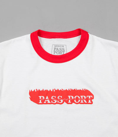 Pass Port Icy Hot Ringer T-Shirt  - White / Red