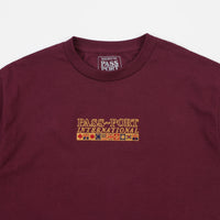 Pass Port International Embroidery T-Shirt - Burgundy thumbnail