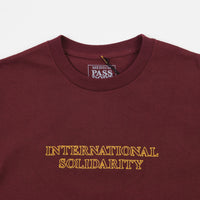 Pass Port Intersolid T-Shirt - Burgundy thumbnail