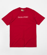 Pass Port Official Embroidered T-Shirt - Cardinal