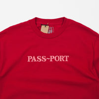 Pass Port Official Embroidered T-Shirt - Cardinal thumbnail