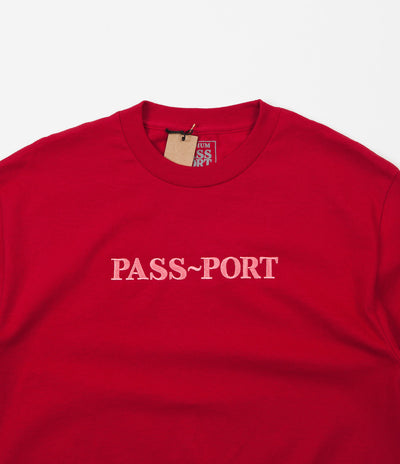 Pass Port Official Embroidered T-Shirt - Cardinal