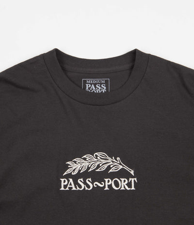 Pass Port Quill Embroidery T-Shirt - Tar