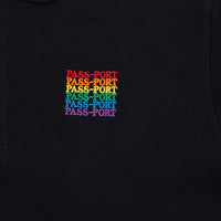 Pass Port Rainbow Repeat Polo Shirt - Black thumbnail